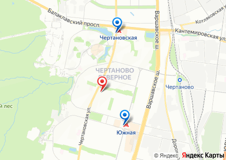 Карта: салон Меланж между метро Чертановская и Южная